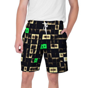 Мужские шорты 3D с принтом Minecraft в Белгороде,  полиэстер 100% | прямой крой, два кармана без застежек по бокам. Мягкая трикотажная резинка на поясе, внутри которой широкие завязки. Длина чуть выше колен | game | minecraft | игры | пиксели | популярные | прикольные