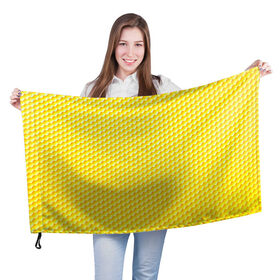 Флаг 3D с принтом Соты в Белгороде, 100% полиэстер | плотность ткани — 95 г/м2, размер — 67 х 109 см. Принт наносится с одной стороны | yellow | вкусные | еда | желтый | прикольные | пчелы | соты