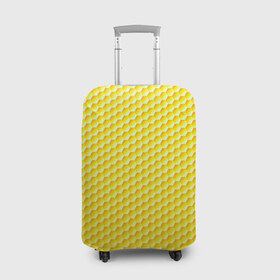 Чехол для чемодана 3D с принтом Соты в Белгороде, 86% полиэфир, 14% спандекс | двустороннее нанесение принта, прорези для ручек и колес | yellow | вкусные | еда | желтый | прикольные | пчелы | соты