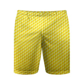 Мужские шорты 3D спортивные с принтом Соты в Белгороде,  |  | yellow | вкусные | еда | желтый | прикольные | пчелы | соты