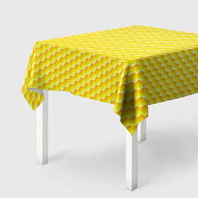 Скатерть 3D с принтом Соты в Белгороде, 100% полиэстер (ткань не мнется и не растягивается) | Размер: 150*150 см | Тематика изображения на принте: yellow | вкусные | еда | желтый | прикольные | пчелы | соты