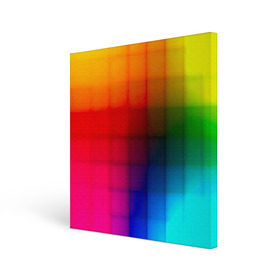 Холст квадратный с принтом Кубики в Белгороде, 100% ПВХ |  | градиент | разноцветный | цвета | яркий