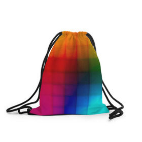 Рюкзак-мешок 3D с принтом Кубики в Белгороде, 100% полиэстер | плотность ткани — 200 г/м2, размер — 35 х 45 см; лямки — толстые шнурки, застежка на шнуровке, без карманов и подкладки | градиент | разноцветный | цвета | яркий