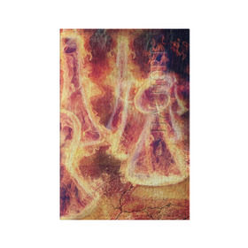 Обложка для паспорта матовая кожа с принтом Фигуры из пламени в Белгороде, натуральная матовая кожа | размер 19,3 х 13,7 см; прозрачные пластиковые крепления | пламя