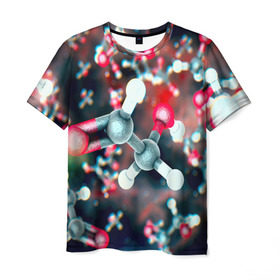 Мужская футболка 3D с принтом Молекулы в Белгороде, 100% полиэфир | прямой крой, круглый вырез горловины, длина до линии бедер | арт | мидицина | молекулы | нервы | тромбы | фантастика
