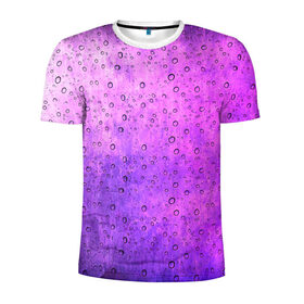 Мужская футболка 3D спортивная с принтом Капля в Белгороде, 100% полиэстер с улучшенными характеристиками | приталенный силуэт, круглая горловина, широкие плечи, сужается к линии бедра | капля | популярные | прикольные | текстуры | фиолетовый