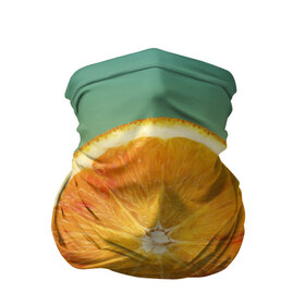 Бандана-труба 3D с принтом Апельсиновый рай в Белгороде, 100% полиэстер, ткань с особыми свойствами — Activecool | плотность 150‒180 г/м2; хорошо тянется, но сохраняет форму | апельсин | градиент | жёлтый | зелёный | оранжевый