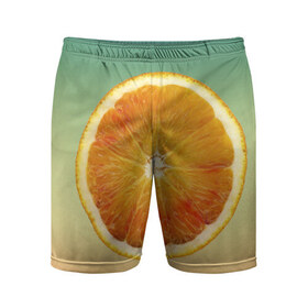 Мужские шорты 3D спортивные с принтом Апельсиновый рай в Белгороде,  |  | апельсин | градиент | жёлтый | зелёный | оранжевый