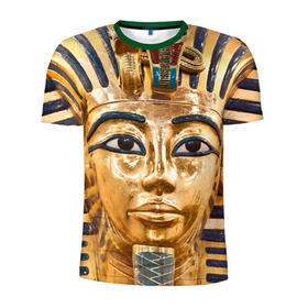 Мужская футболка 3D спортивная с принтом Фараон в Белгороде, 100% полиэстер с улучшенными характеристиками | приталенный силуэт, круглая горловина, широкие плечи, сужается к линии бедра | египет | фараон