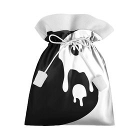 Подарочный 3D мешок с принтом Инь Янь в Белгороде, 100% полиэстер | Размер: 29*39 см | белое | гармония | инь | краска | черное | янь