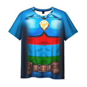 Мужская футболка 3D с принтом Капитан Дагестан в Белгороде, 100% полиэфир | прямой крой, круглый вырез горловины, длина до линии бедер | 05 | даг | дагестанец | капитан | супергерой | флаг