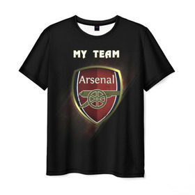 Мужская футболка 3D с принтом My team Arsenal в Белгороде, 100% полиэфир | прямой крой, круглый вырез горловины, длина до линии бедер | arsenal | team | арсенал | клуб | футбол