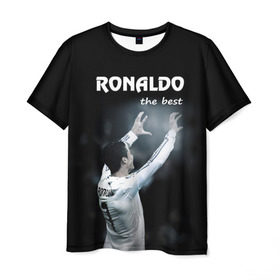 Мужская футболка 3D с принтом RONALDO the best в Белгороде, 100% полиэфир | прямой крой, круглый вырез горловины, длина до линии бедер | Тематика изображения на принте: real madrid | ronaldo | реал | роналдо | футбол