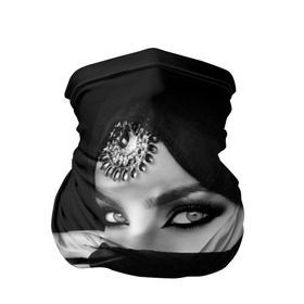 Бандана-труба 3D с принтом Восточная девушка в Белгороде, 100% полиэстер, ткань с особыми свойствами — Activecool | плотность 150‒180 г/м2; хорошо тянется, но сохраняет форму | взгляд | восточная девушка | глаза | красивая | никаб | орнамент | узоры | хиджаб