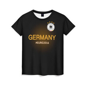 Женская футболка 3D с принтом Сборная Германии 2016 в Белгороде, 100% полиэфир ( синтетическое хлопкоподобное полотно) | прямой крой, круглый вырез горловины, длина до линии бедер | germany