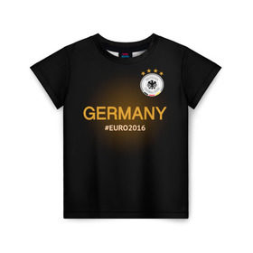 Детская футболка 3D с принтом Сборная Германии 2016 в Белгороде, 100% гипоаллергенный полиэфир | прямой крой, круглый вырез горловины, длина до линии бедер, чуть спущенное плечо, ткань немного тянется | Тематика изображения на принте: germany
