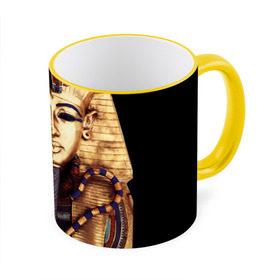 Кружка 3D с принтом Хатшепсут в Белгороде, керамика | ёмкость 330 мл | египет | женщина | золото | маска | фараон египта | хатшепсут