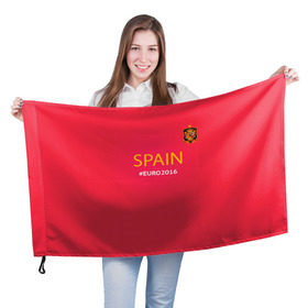 Флаг 3D с принтом Сборная Испании 2016 в Белгороде, 100% полиэстер | плотность ткани — 95 г/м2, размер — 67 х 109 см. Принт наносится с одной стороны | euro2016 | spain | испания