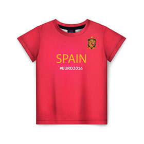 Детская футболка 3D с принтом Сборная Испании 2016 в Белгороде, 100% гипоаллергенный полиэфир | прямой крой, круглый вырез горловины, длина до линии бедер, чуть спущенное плечо, ткань немного тянется | euro2016 | spain | испания
