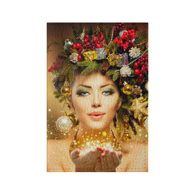 Обложка для паспорта матовая кожа с принтом Чудо девушка в Белгороде, натуральная матовая кожа | размер 19,3 х 13,7 см; прозрачные пластиковые крепления | волшебница | волшебство | звезды | новый год | подарки | празник | фея | чудо девушка