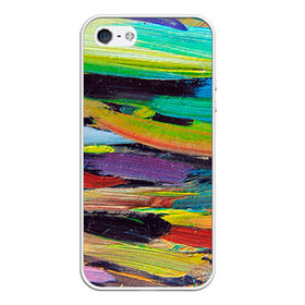Чехол силиконовый для Телефон Apple iPhone 5/5S с принтом Масло штрихи в Белгороде, Силикон | Область печати: задняя сторона чехла, без боковых панелей | Тематика изображения на принте: абстракция | краска | масло | творчество | цвет