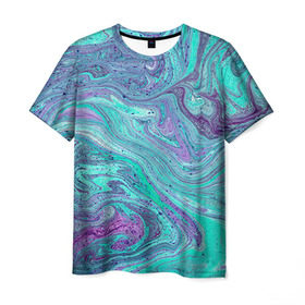 Мужская футболка 3D с принтом Смесь красок в Белгороде, 100% полиэфир | прямой крой, круглый вырез горловины, длина до линии бедер | абстракция | краска | масло | творчество | цвет