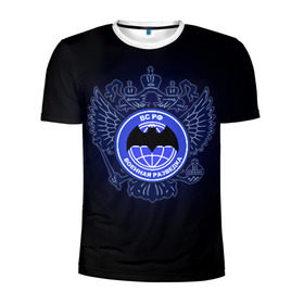 Мужская футболка 3D спортивная с принтом Военная разведка в Белгороде, 100% полиэстер с улучшенными характеристиками | приталенный силуэт, круглая горловина, широкие плечи, сужается к линии бедра | армия | герб | россия