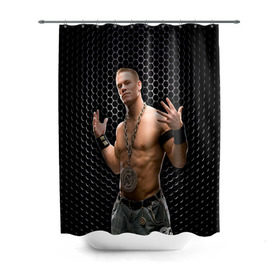 Штора 3D для ванной с принтом John Cena в Белгороде, 100% полиэстер | плотность материала — 100 г/м2. Стандартный размер — 146 см х 180 см. По верхнему краю — пластиковые люверсы для креплений. В комплекте 10 пластиковых колец | john cena | wwe чемпион | джон сина