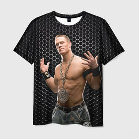 Мужская футболка 3D с принтом John Cena в Белгороде, 100% полиэфир | прямой крой, круглый вырез горловины, длина до линии бедер | john cena | wwe чемпион | джон сина