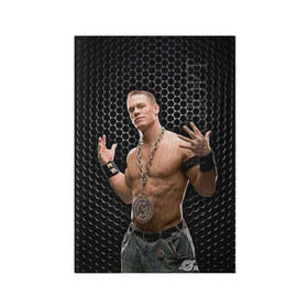 Обложка для паспорта матовая кожа с принтом John Cena в Белгороде, натуральная матовая кожа | размер 19,3 х 13,7 см; прозрачные пластиковые крепления | john cena | wwe чемпион | джон сина
