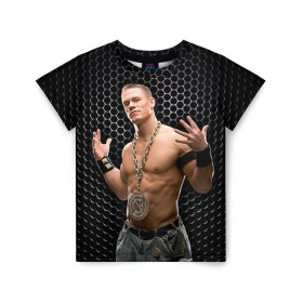 Детская футболка 3D с принтом John Cena в Белгороде, 100% гипоаллергенный полиэфир | прямой крой, круглый вырез горловины, длина до линии бедер, чуть спущенное плечо, ткань немного тянется | john cena | wwe чемпион | джон сина