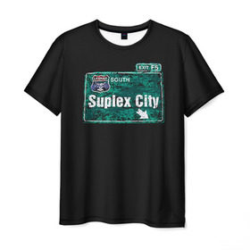 Мужская футболка 3D с принтом Suplex city в Белгороде, 100% полиэфир | прямой крой, круглый вырез горловины, длина до линии бедер | fear | fury | wwe | рестлер