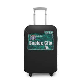 Чехол для чемодана 3D с принтом Suplex city в Белгороде, 86% полиэфир, 14% спандекс | двустороннее нанесение принта, прорези для ручек и колес | fear | fury | wwe | рестлер