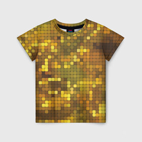 Детская футболка 3D с принтом Gold style в Белгороде, 100% гипоаллергенный полиэфир | прямой крой, круглый вырез горловины, длина до линии бедер, чуть спущенное плечо, ткань немного тянется | блекс | золото | квадрат | клубы | текстуры