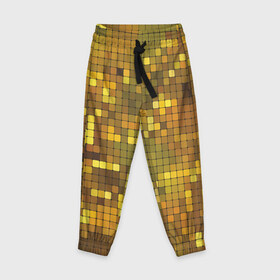 Детские брюки 3D с принтом Gold style в Белгороде, 100% полиэстер | манжеты по низу, эластичный пояс регулируется шнурком, по бокам два кармана без застежек, внутренняя часть кармана из мелкой сетки | блекс | золото | квадрат | клубы | текстуры