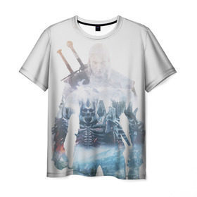 Мужская футболка 3D с принтом Геральт Охота в Белгороде, 100% полиэфир | прямой крой, круглый вырез горловины, длина до линии бедер | gerald | wild hunt | witcher | ведьмак | геральд | дикая охота