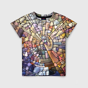 Детская футболка 3D с принтом Прикольная мозаика в Белгороде, 100% гипоаллергенный полиэфир | прямой крой, круглый вырез горловины, длина до линии бедер, чуть спущенное плечо, ткань немного тянется | арт | дизайн | искусство | композиция | краски | мозаика | пазл | цветные камешки