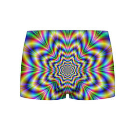 Мужские трусы 3D с принтом Красочная иллюзия в Белгороде, 50% хлопок, 50% полиэстер | классическая посадка, на поясе мягкая тканевая резинка | Тематика изображения на принте: гипноз | движение | красочный фон | обман зрения | оптическая иллюзия | погружение | текстура | фокус