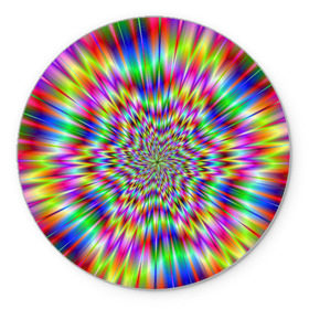 Коврик круглый с принтом Спектральная иллюзия в Белгороде, резина и полиэстер | круглая форма, изображение наносится на всю лицевую часть | взрыв | гипноз | движение | краски | красочный фон | обман зрения | оптическая иллюзия | погружение | текстура | фокус | цветовой спектр