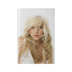 Обложка для паспорта матовая кожа с принтом Бритни Спирс в Белгороде, натуральная матовая кожа | размер 19,3 х 13,7 см; прозрачные пластиковые крепления | britney spears | американская поп певица | бритни спирс