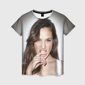 Женская футболка 3D с принтом Галь Гадот в Белгороде, 100% полиэфир ( синтетическое хлопкоподобное полотно) | прямой крой, круглый вырез горловины, длина до линии бедер | gal gadot | израильская актриса