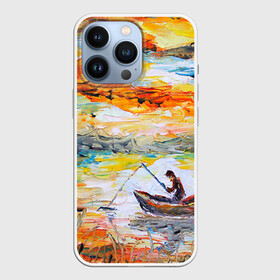 Чехол для iPhone 13 Pro с принтом Рыбак на лодке в Белгороде,  |  | грузило | карась | лодка | окунь | природа | река | рыбак | рыболов | снасти | туризм | щука