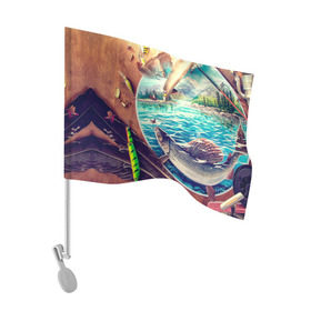 Флаг для автомобиля с принтом Рыбацкое в Белгороде, 100% полиэстер | Размер: 30*21 см | грузило | карась | лодка | окунь | природа | река | рыбак | рыболов | снасти | туризм | щука
