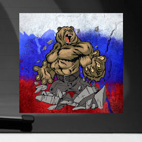 Наклейка на автомобиль с принтом Русский медведь в Белгороде, ПВХ |  | Тематика изображения на принте: россия медведь
