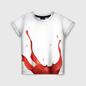 Детская футболка 3D с принтом Paint splash в Белгороде, 100% гипоаллергенный полиэфир | прямой крой, круглый вырез горловины, длина до линии бедер, чуть спущенное плечо, ткань немного тянется | 
