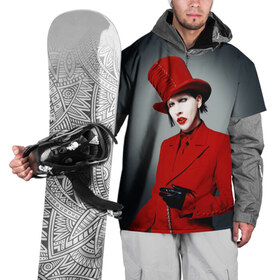 Накидка на куртку 3D с принтом Мэрилин Мэнсон в Белгороде, 100% полиэстер |  | Тематика изображения на принте: мэрилин мэнсон