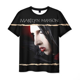 Мужская футболка 3D с принтом Мэрилин Мэнсон в Белгороде, 100% полиэфир | прямой крой, круглый вырез горловины, длина до линии бедер | Тематика изображения на принте: мэрилин мэнсон
