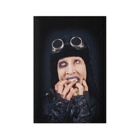 Обложка для паспорта матовая кожа с принтом Мэрилин Мэнсон в Белгороде, натуральная матовая кожа | размер 19,3 х 13,7 см; прозрачные пластиковые крепления | мэрилин мэнсон