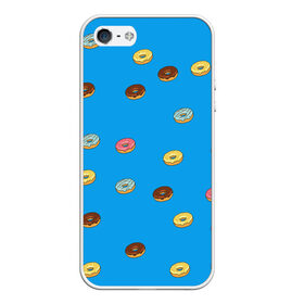 Чехол для iPhone 5/5S матовый с принтом Пончики в Белгороде, Силикон | Область печати: задняя сторона чехла, без боковых панелей | donut | гомер | еда | пончики | симпсон | фаст