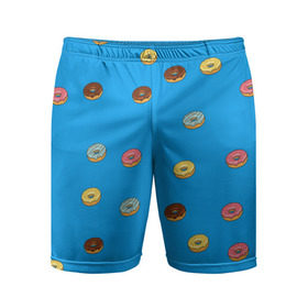 Мужские шорты 3D спортивные с принтом Пончики в Белгороде,  |  | Тематика изображения на принте: donut | гомер | еда | пончики | симпсон | фаст
